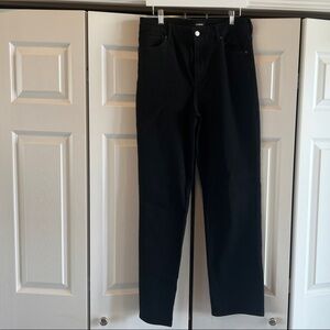 Black Straight-Leg Pants Stretchy